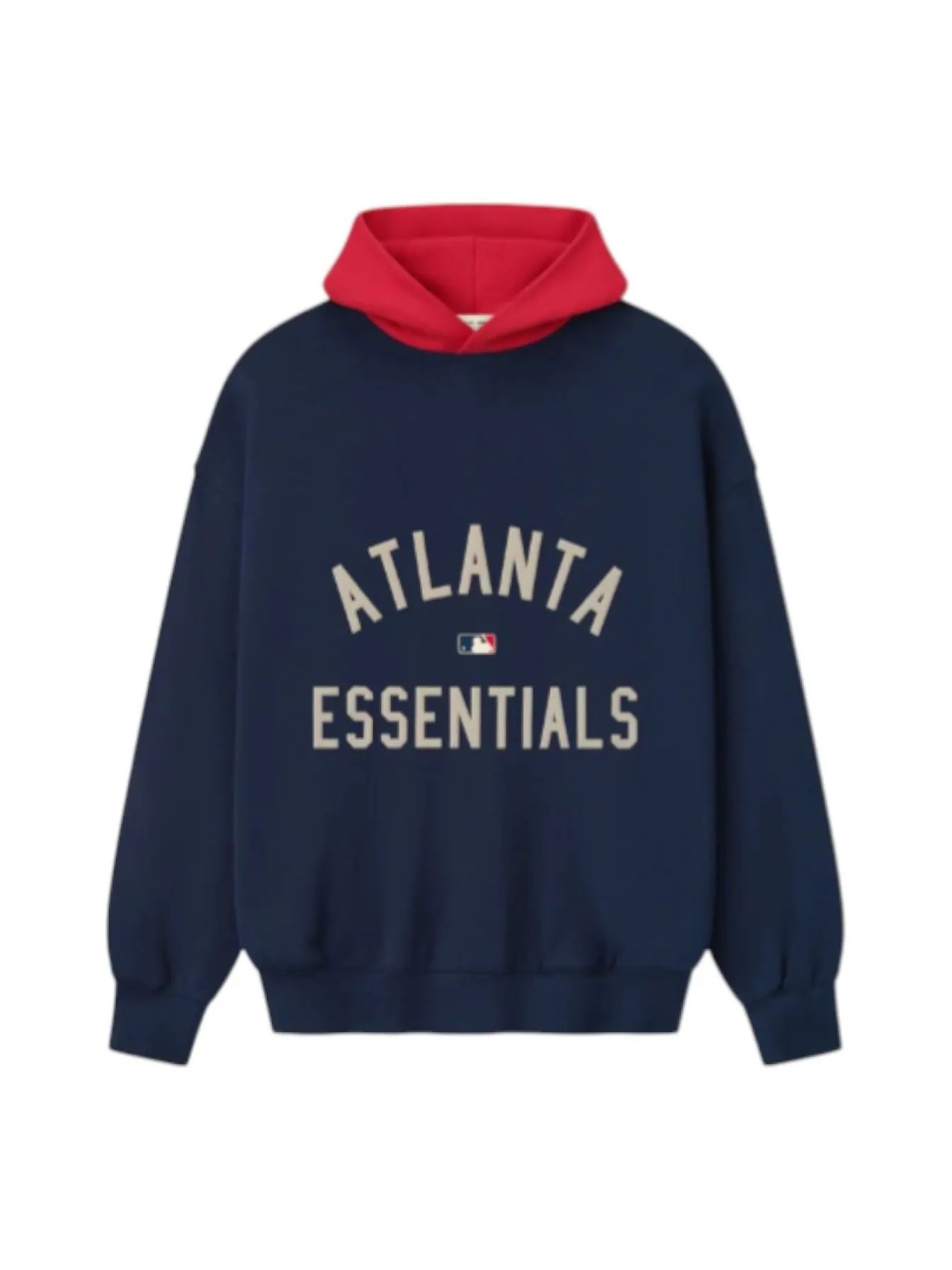 Худи Fear of God Essentials Atlanta Braves SS25 'Navy Red' — изображение 1 из 2, темно-синий/красный