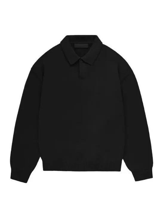 Рубашка fw23 knit polo shirt 'jet black' Fear Of God Essentials — изображение 1 из 4, черный