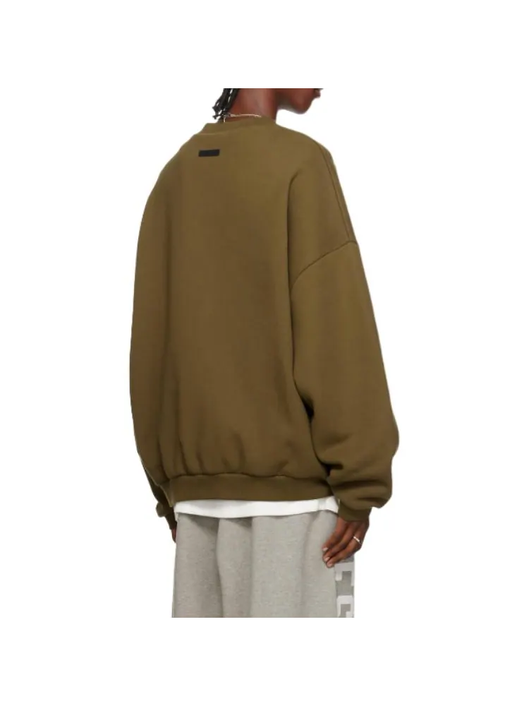 Флисовая толстовка с круглым вырезом Fear of God Essentials — изображение 5 из 5, оливковый
