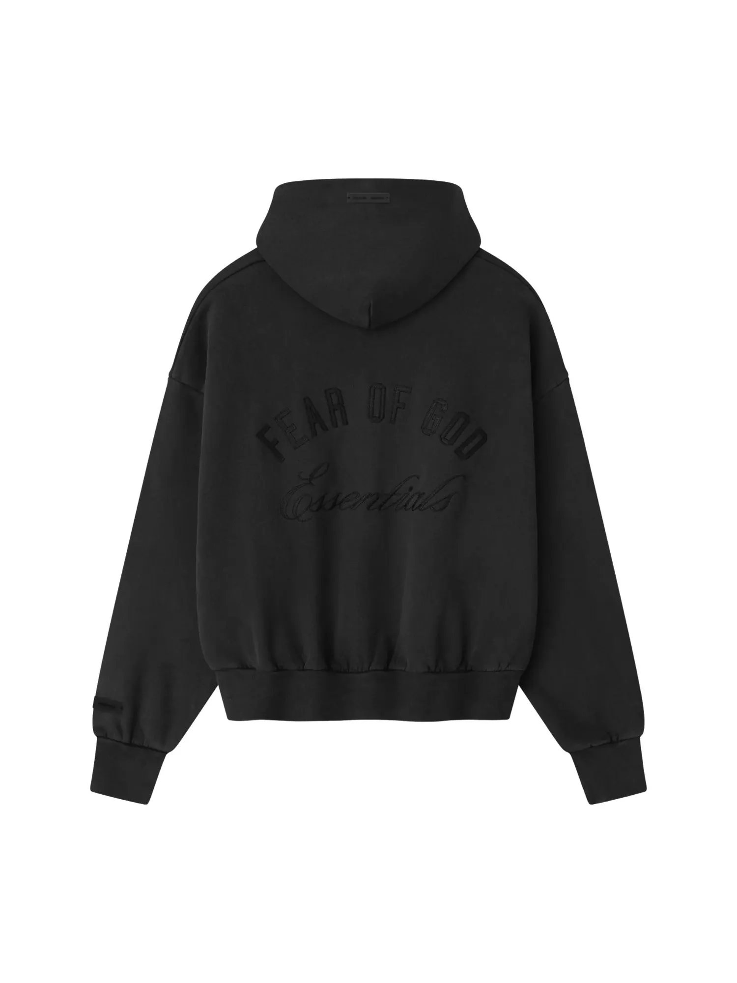 Толстовка на молнии Fear of God Essentials с вышивкой, классическая — изображение 2 из 2, винтажный черный