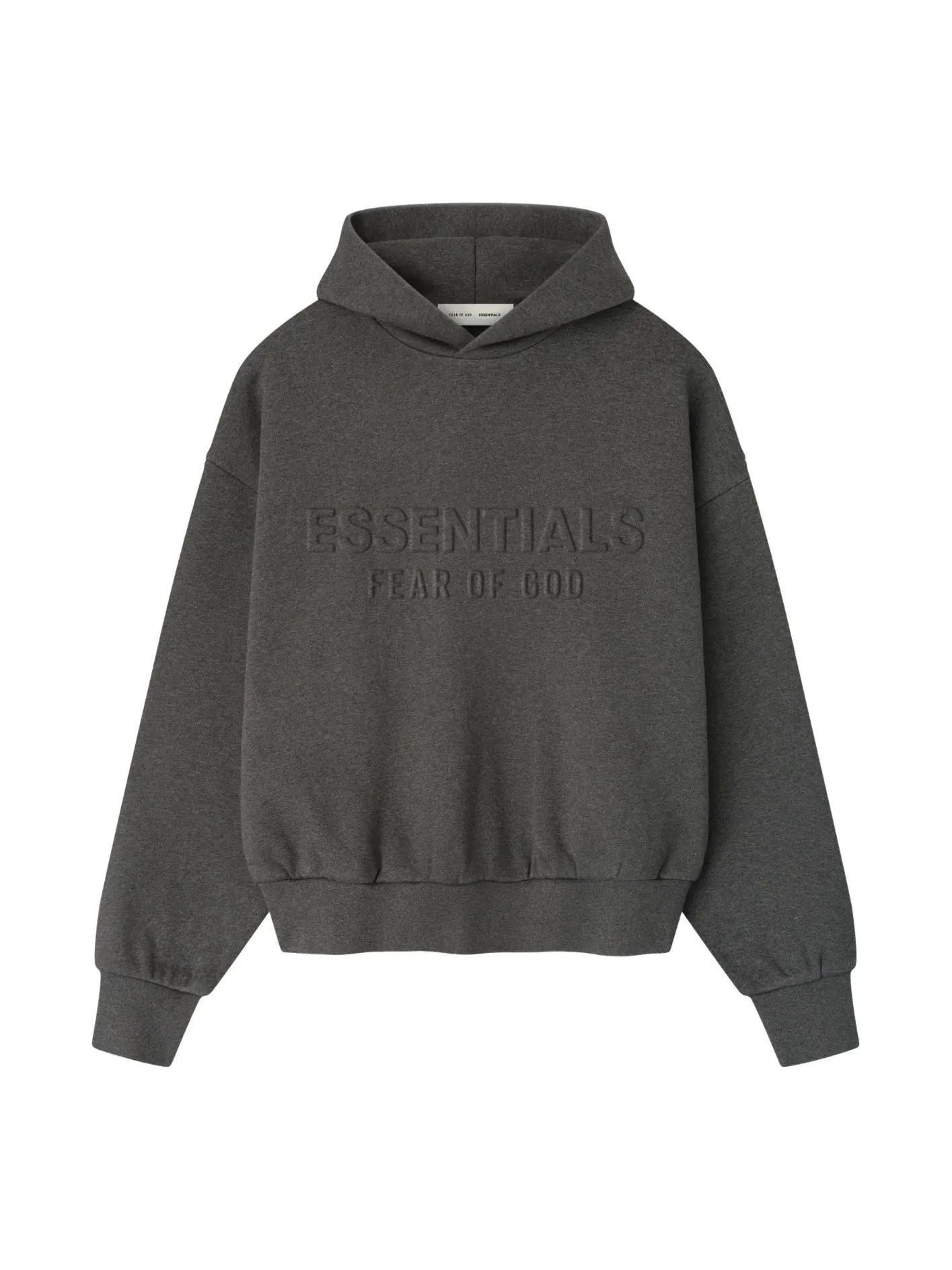 Толстовка Fear of God Essentials Embossed Essentials Classic Hoodie — изображение 1 из 2, темно-серый
