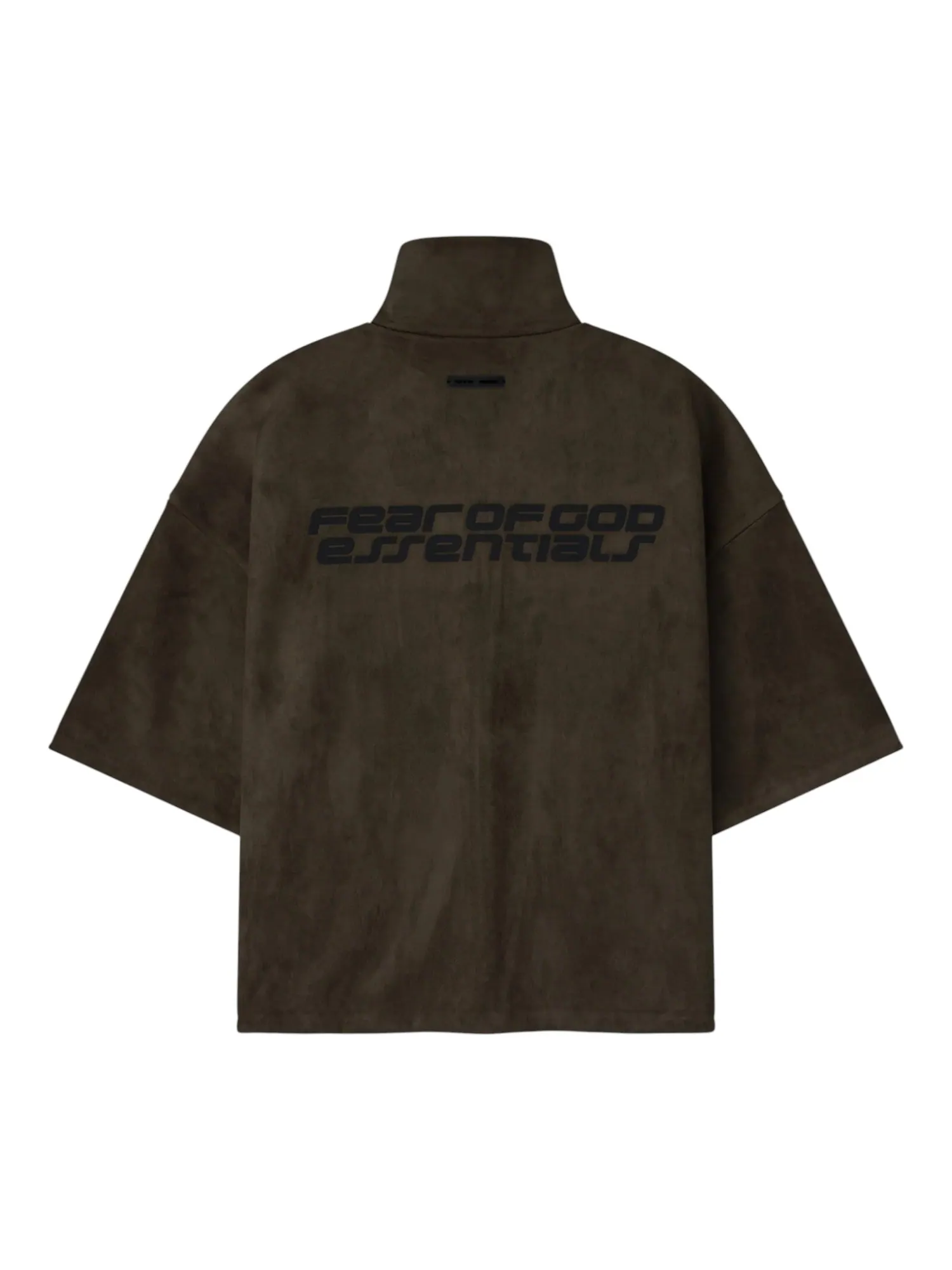 Куртка Fear of God Essentials из замшевого флиса с высоким воротником и рукавами 3/4 — изображение 2 из 2, коричневый