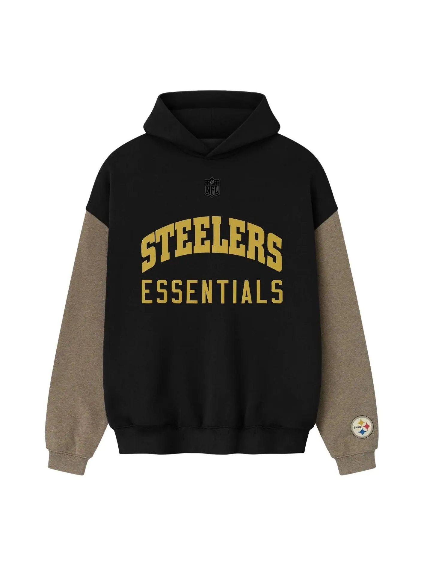 Худи Fear of God Essentials x NFL FW25 Steelers Sport 'Black Homestead Heather' — изображение 1 из 2, черный