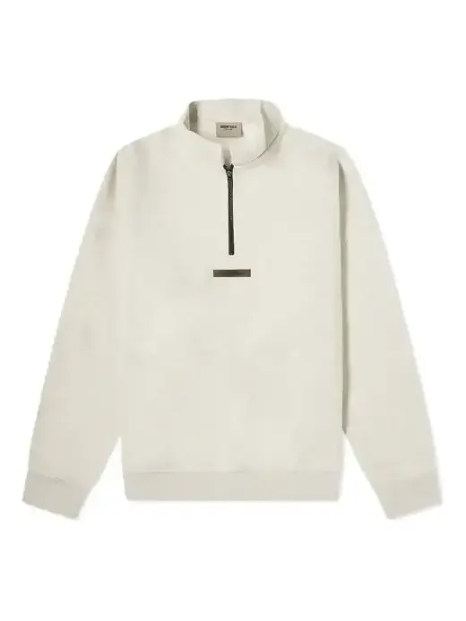 Топ Fear of God Essentials Mockneck Half Zip Sweatshirt 'Light Heather Oatmeal' — изображение 1 из 2, серый