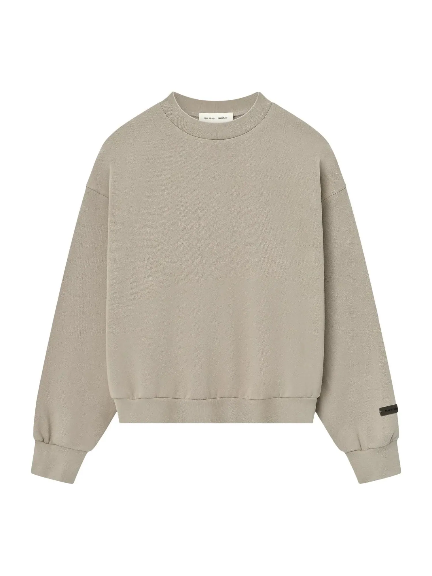 Fear of God Essentials Классическая флисовая толстовка с круглым вырезом — изображение 1 из 2, древесный