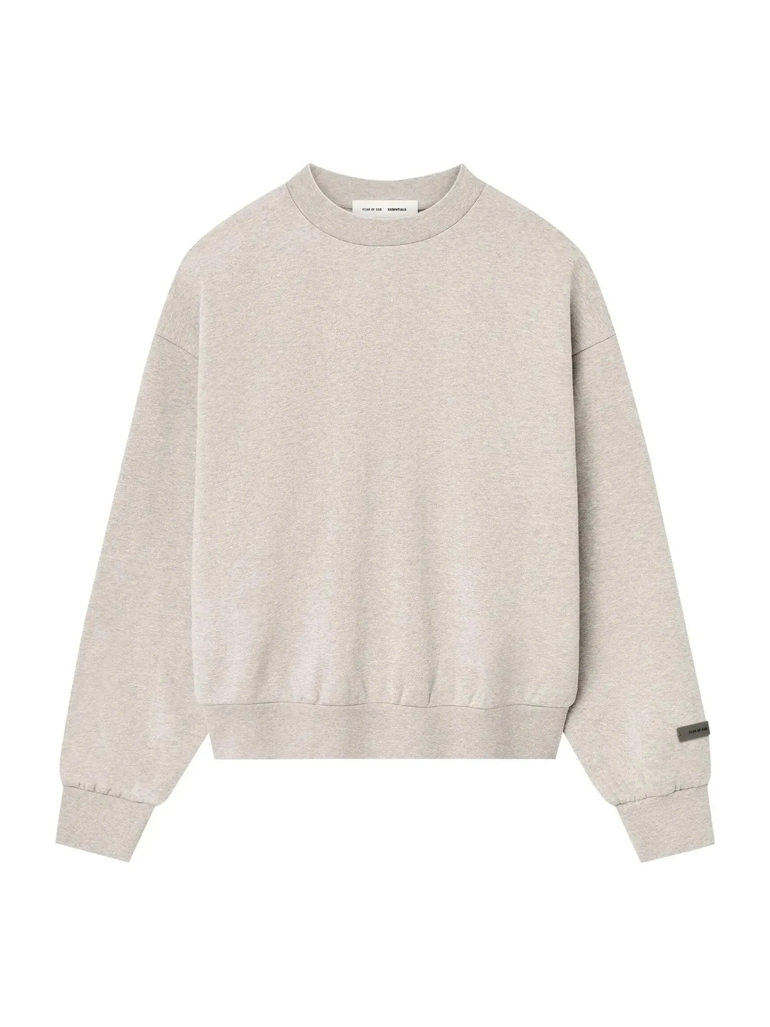Свитер Fear of God Essentials Classic Fit Fleece Crewneck 'Heather Stone' — изображение 1 из 2, бежевый