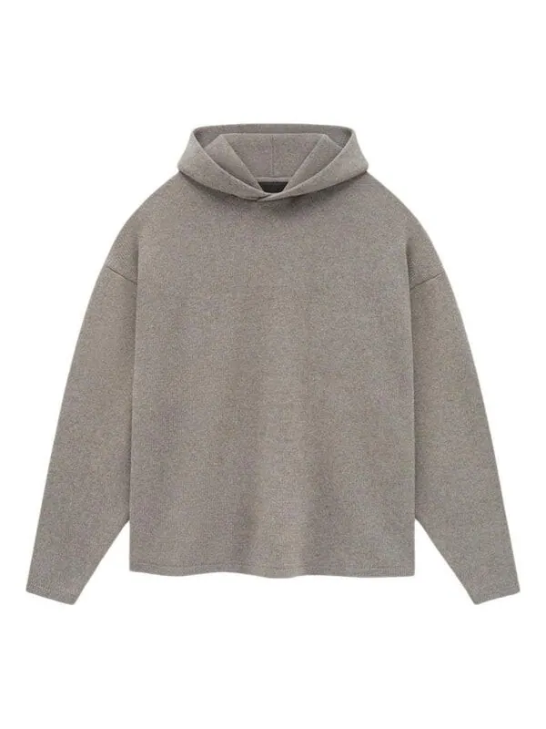 Толстовка ss24 knit hoodie 'heather grey' Fear Of God Essentials — изображение 1 из 2, серый