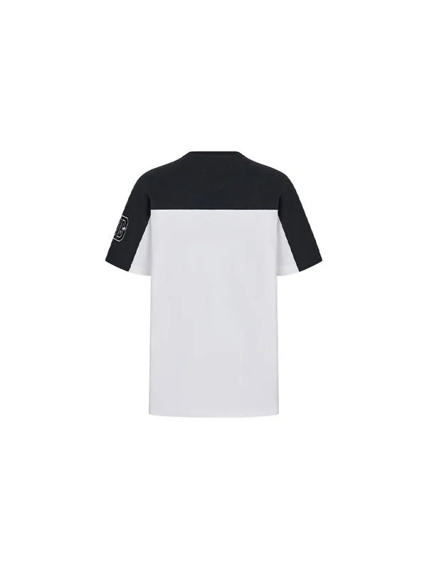 Футболка Men's DIOR Logo Colorblock Round Neck Short Sleeve White T-Shirt — изображение 2 из 4, белый