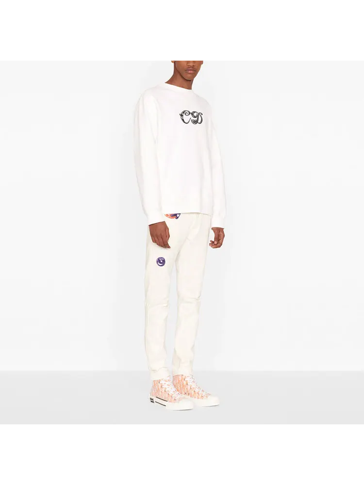 Свитер Dior x Kenny Scharf CD Embroidery Crew 'White' — изображение 4 из 5, белый