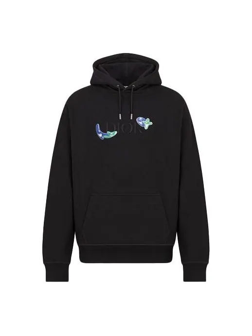 Толстовка men's x kenny fw21 crossover logo pattern loose black Dior — изображение 1 из 3, черный