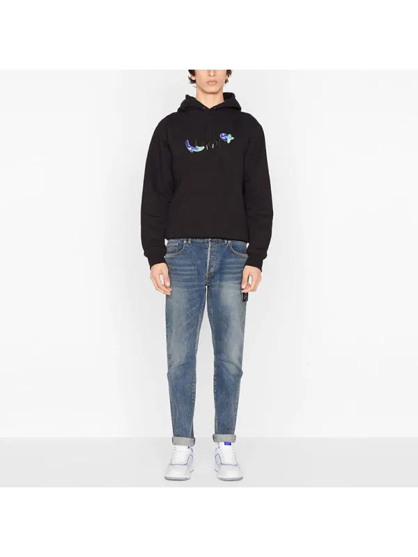 Толстовка men's x kenny fw21 crossover logo pattern loose black Dior — изображение 3 из 3, черный