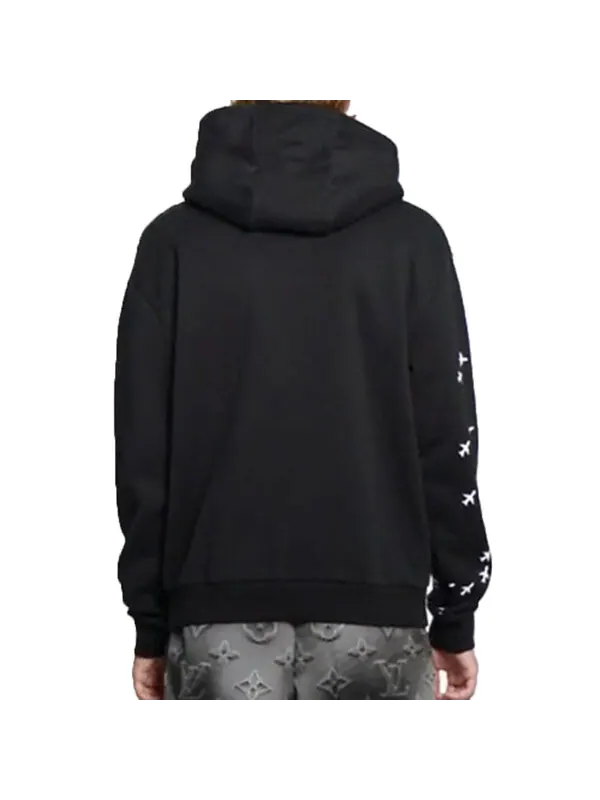 Толстовка lv printed hooded long sleeve sweatshirt for men black Louis Vuitton — изображение 3 из 4, черный
