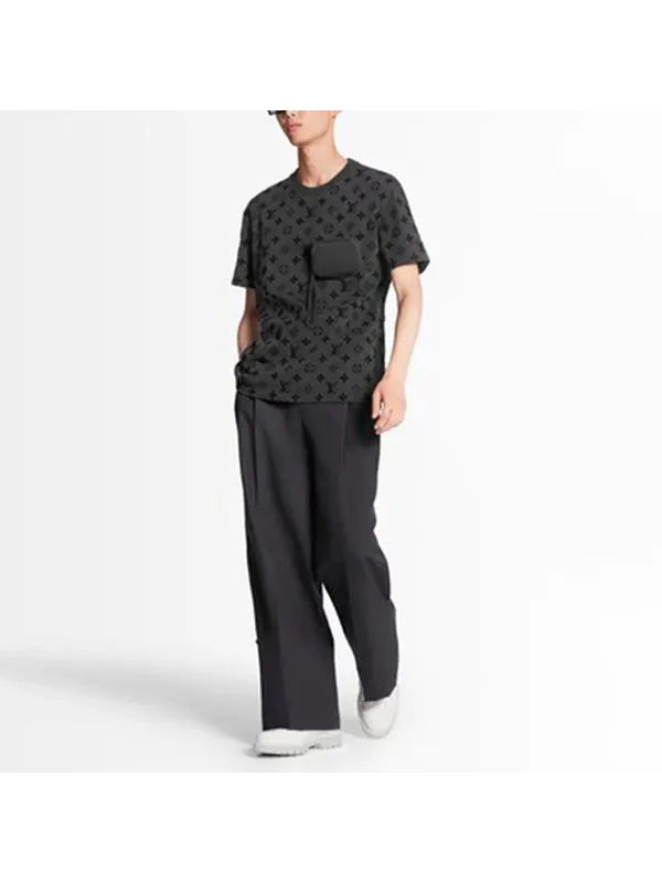 Футболка lv ss20 monogram velcro for men grey Louis Vuitton — изображение 4 из 4, светлый серый