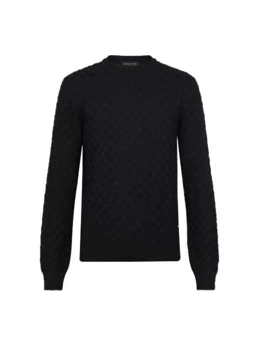 Толстовка Men's LOUIS VUITTON FW21 Solid Color Casual Round Neck Long Sleeves Knit Black — изображение 1 из 4, черный