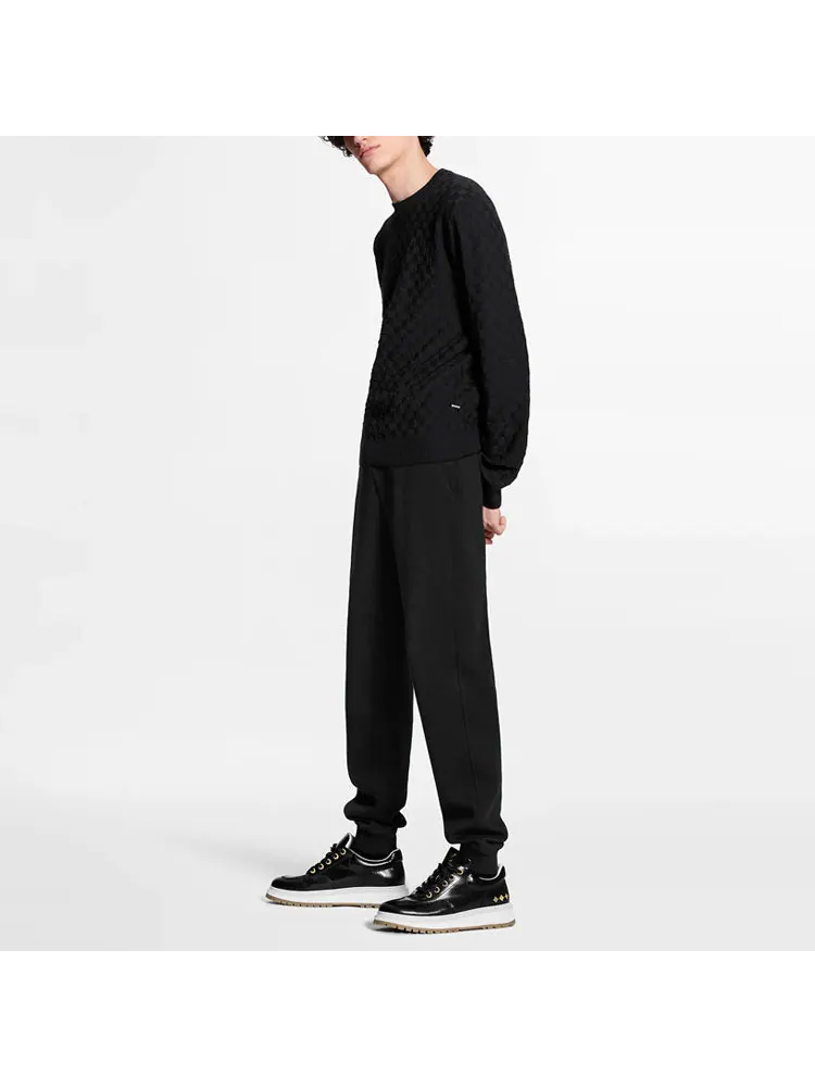 Толстовка Men's LOUIS VUITTON FW21 Solid Color Casual Round Neck Long Sleeves Knit Black — изображение 4 из 4, черный