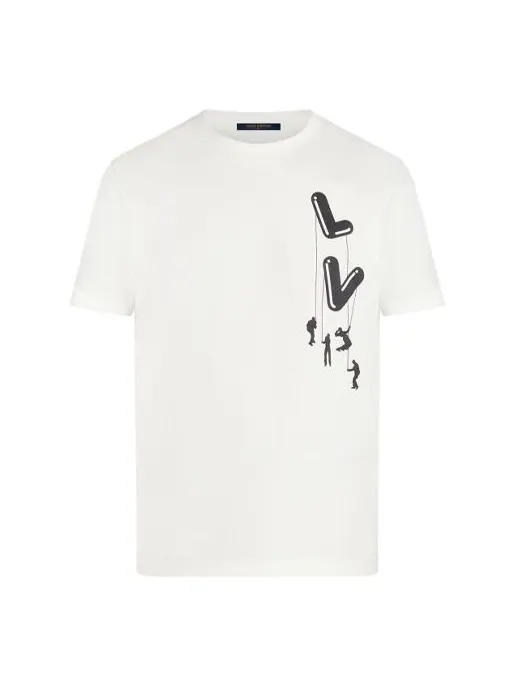 Футболка lv ss21 paratrooper print pullover for men white Louis Vuitton — изображение 1 из 4, белый