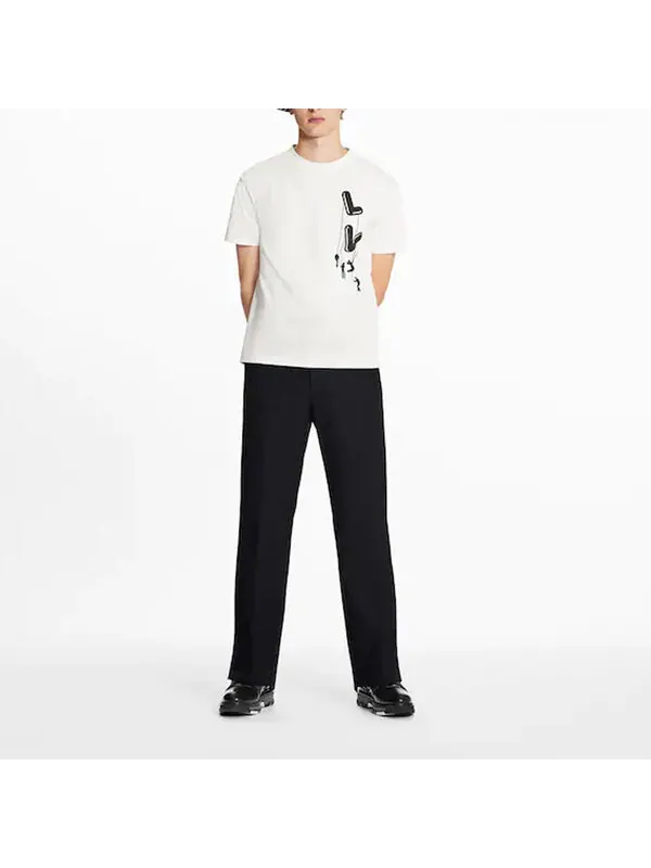Футболка lv ss21 paratrooper print pullover for men white Louis Vuitton — изображение 2 из 4, белый