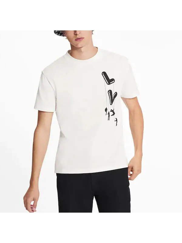 Футболка lv ss21 paratrooper print pullover for men white Louis Vuitton — изображение 3 из 4, белый