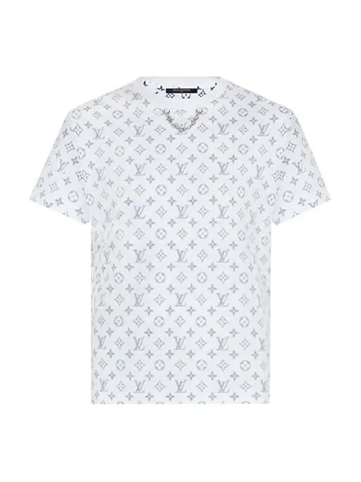 Футболка LOUIS VUITTON SS22 Collar Chain Logo Short Sleeve Unisex White — изображение 1 из 8, белый