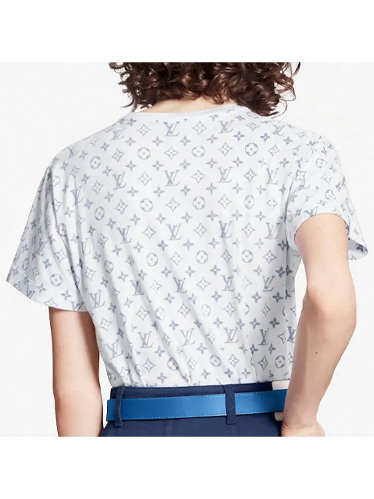 Футболка LOUIS VUITTON SS22 Collar Chain Logo Short Sleeve Unisex White — изображение 4 из 8, белый
