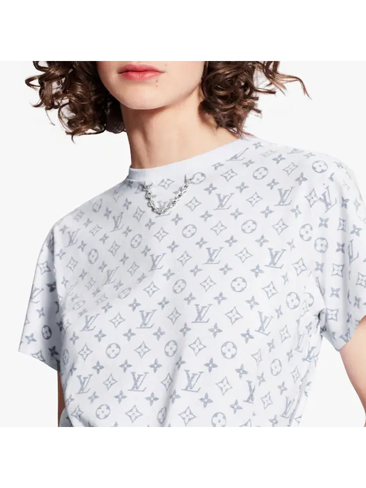 Футболка LOUIS VUITTON SS22 Collar Chain Logo Short Sleeve Unisex White — изображение 6 из 8, белый