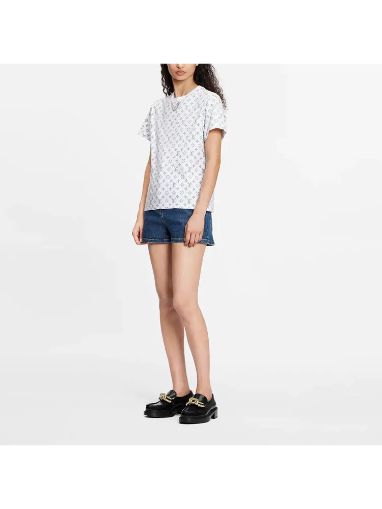 Футболка LOUIS VUITTON SS22 Collar Chain Logo Short Sleeve Unisex White — изображение 7 из 8, белый