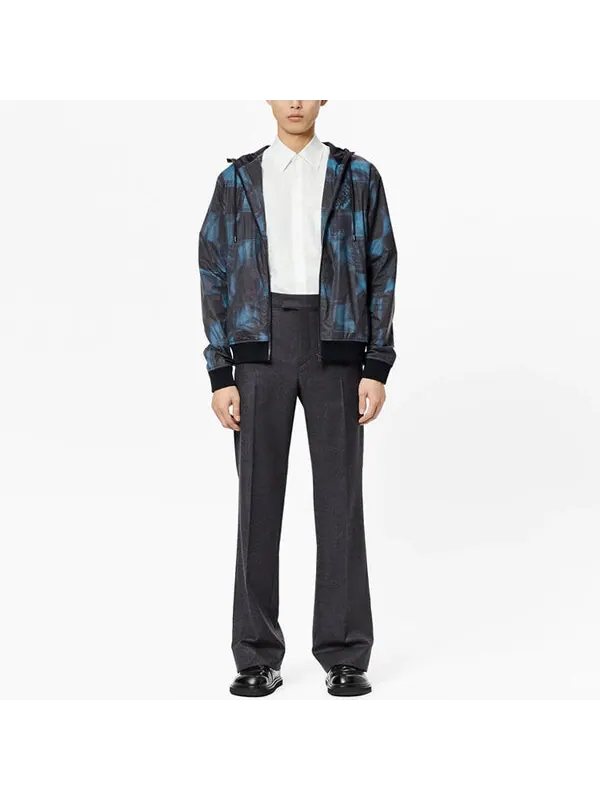 Куртка men's fw21 zipper hooded long sleeves jacket blue Louis Vuitton — изображение 2 из 4, синий
