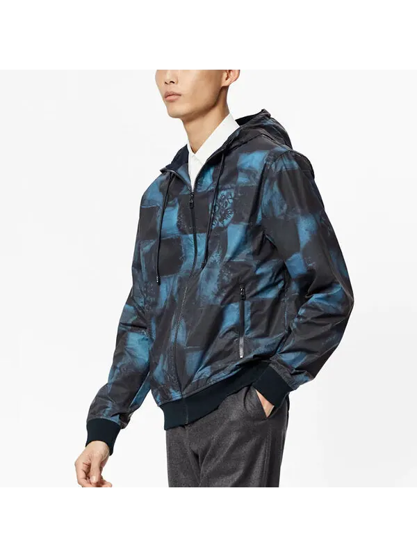 Куртка men's fw21 zipper hooded long sleeves jacket blue Louis Vuitton — изображение 4 из 4, синий