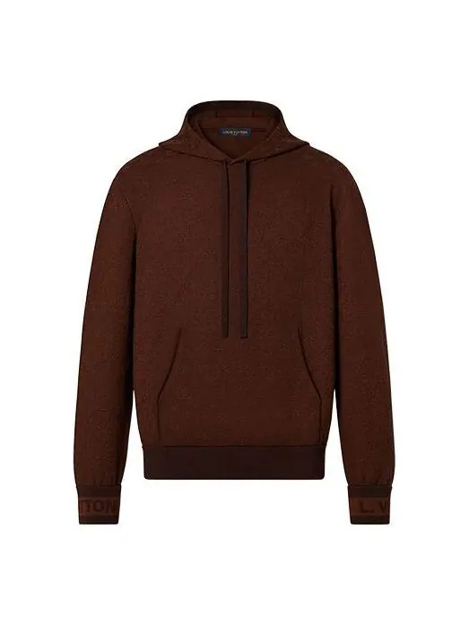 Толстовка men's fw21 solid color drawstring hooded long sleeves pullover brown Louis Vuitton — изображение 1 из 4, коричневый