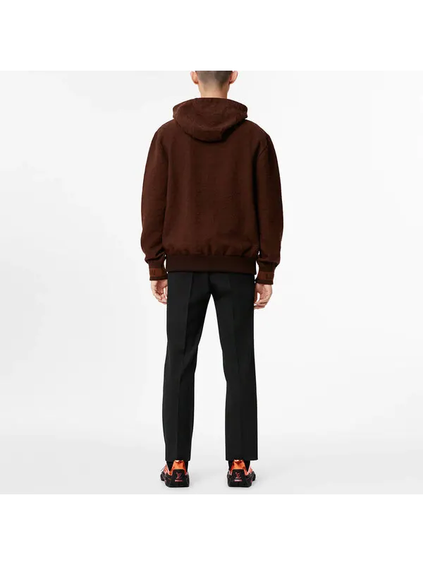 Толстовка men's fw21 solid color drawstring hooded long sleeves pullover brown Louis Vuitton — изображение 3 из 4, коричневый