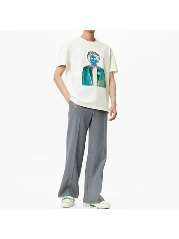 Футболка fw21 neon working man short sleeve men's white Louis Vuitton — изображение 2 из 4, белый
