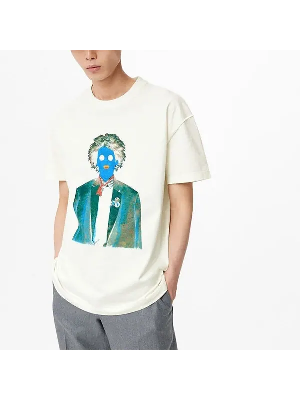 Футболка fw21 neon working man short sleeve men's white Louis Vuitton — изображение 3 из 4, белый
