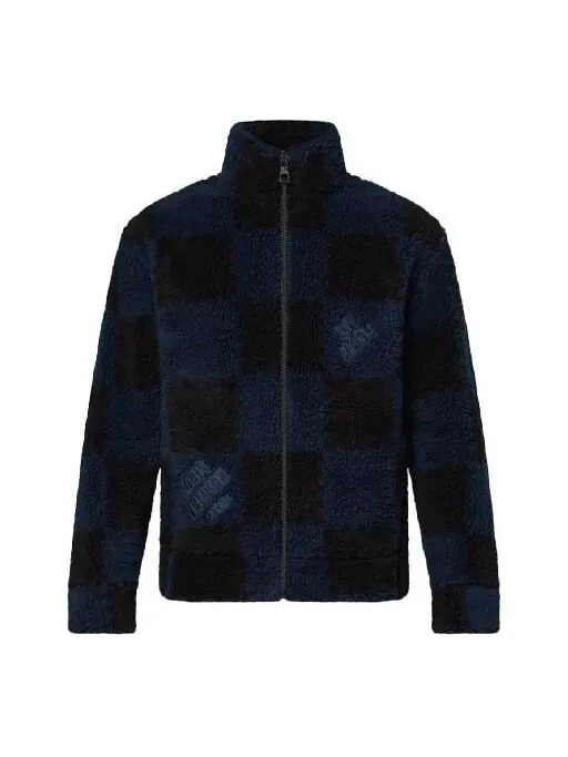 Куртка x nigo2 crossover lv2 ss22 grid lamb's wool zipper stand collar jacket autumn blue Louis Vuitton — изображение 1 из 4