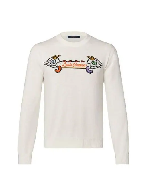 Толстовка men's x nigo2 crossover lv2 ss22 dragon cartoon printing pullover white Louis Vuitton — изображение 1 из 4, белый
