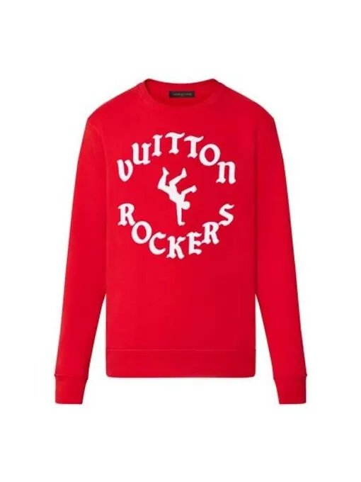 Толстовка men's ss22 alphabet pattern printing round neck long sleeves red Louis Vuitton — изображение 1 из 3, красный