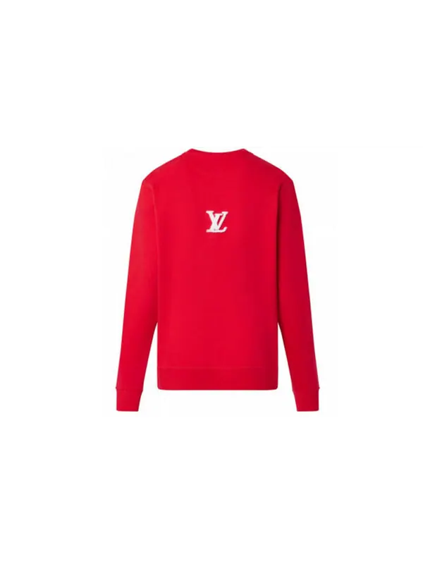 Толстовка men's ss22 alphabet pattern printing round neck long sleeves red Louis Vuitton — изображение 2 из 3, красный