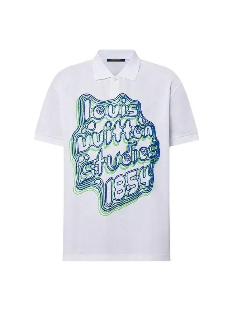 Поло LOUIS VUITTON Embroidered Cotton Pique Polo Shirt 'White' — изображение 1 из 1, белый