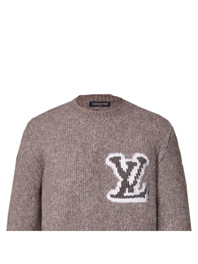 Свитер LOUIS VUITTON Wool Blend Crewneck Sweater 'Lava Smoke' — изображение 2 из 6, коричневый