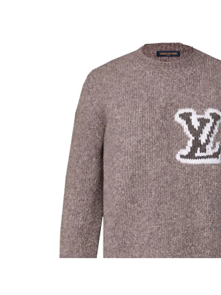 Свитер LOUIS VUITTON Wool Blend Crewneck Sweater 'Lava Smoke' — изображение 3 из 6, коричневый