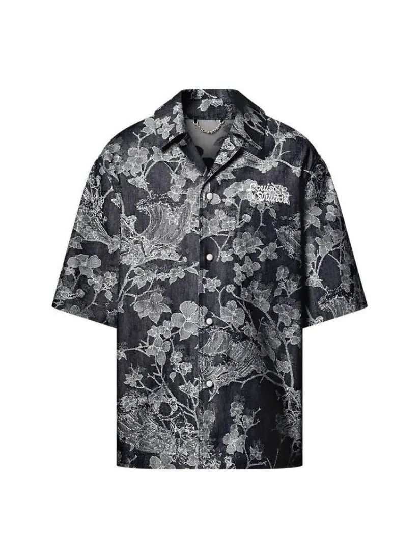 Рубашка LOUIS VUITTON Short Sleeve Denim Shirt 'Dark Blue' — изображение 1 из 3, синий