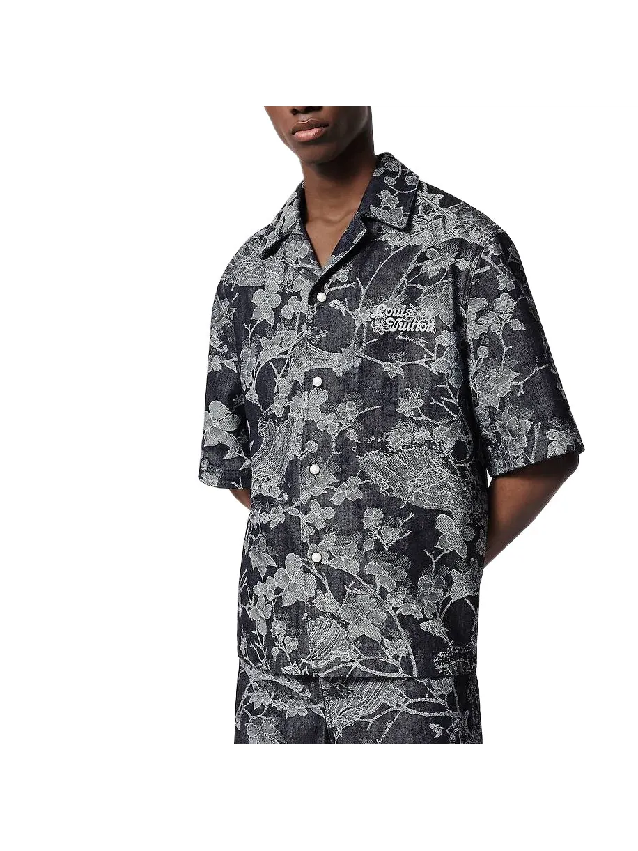 Рубашка LOUIS VUITTON Short Sleeve Denim Shirt 'Dark Blue' — изображение 2 из 3, синий