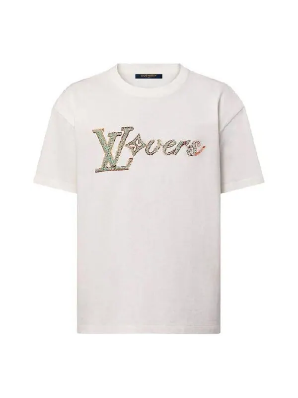 Футболка embroidered t-shirt 'white' Louis Vuitton — изображение 1 из 2, белый