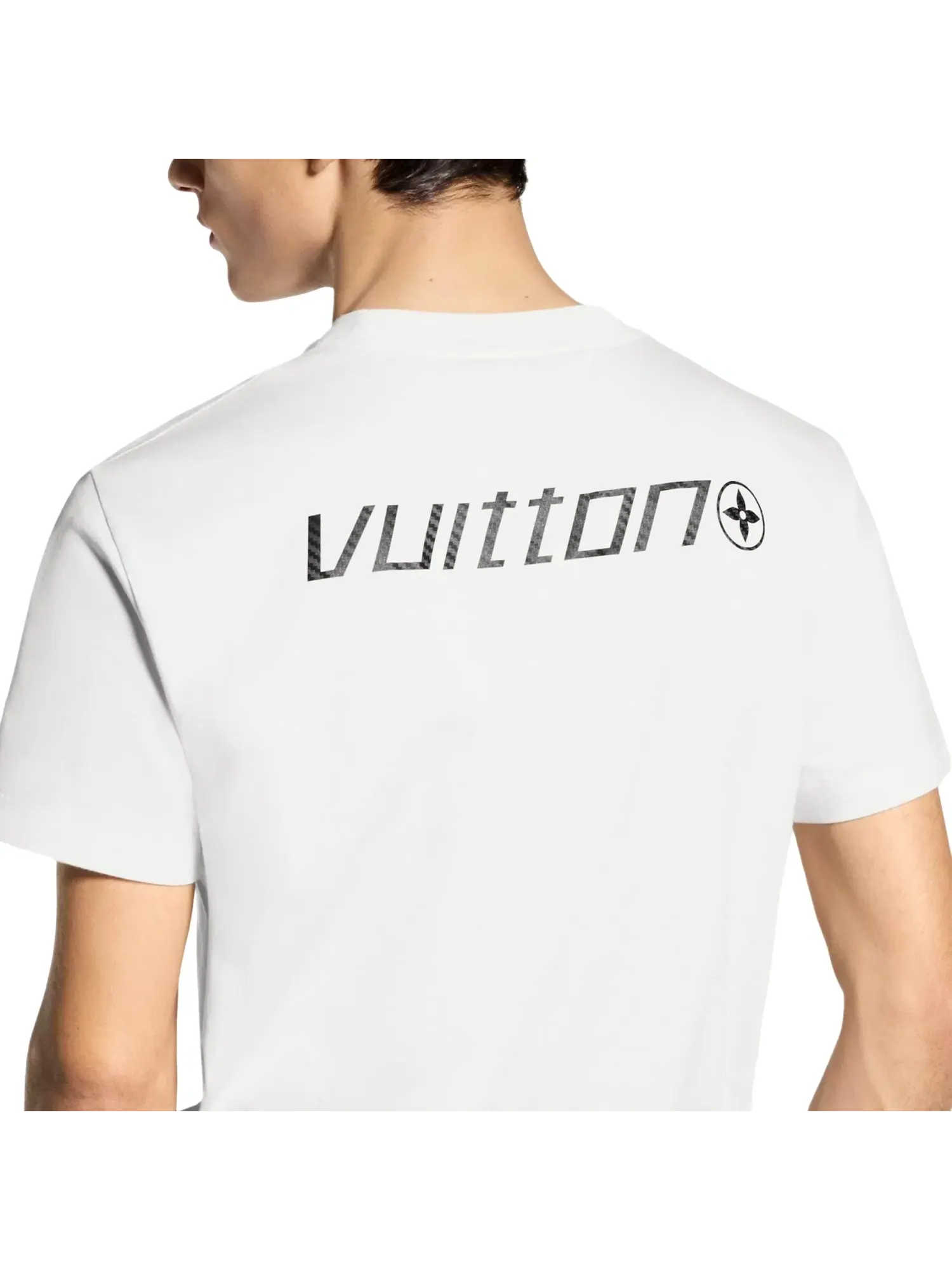 Мужская футболка с принтом SS26 Printed Signature LOUIS VUITTON — изображение 2 из 5, белый