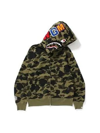 Толстовка BAPE Camouflage Shark Unisex Green Camouflage — изображение 1 из 4, зеленый
