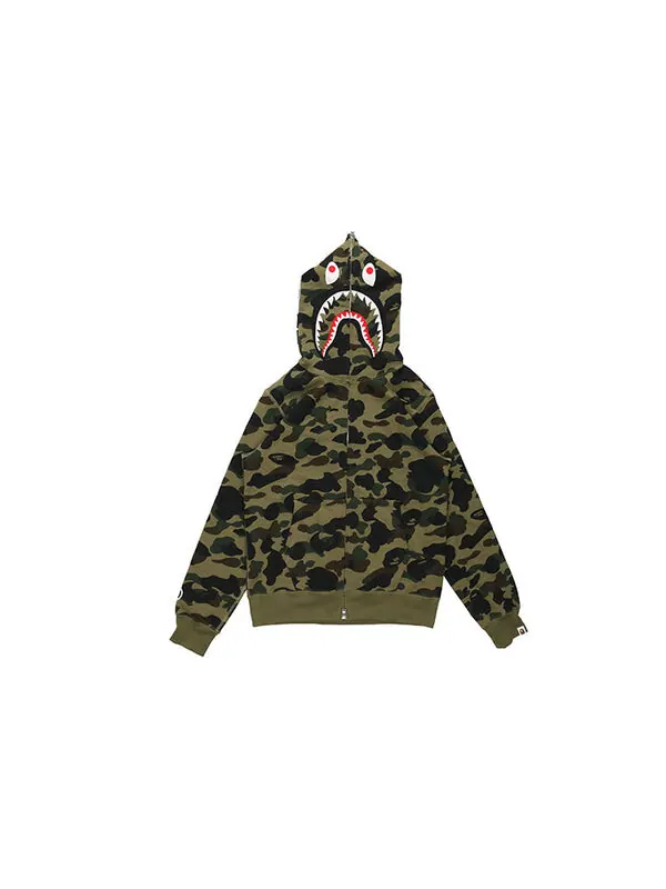 Толстовка BAPE Camouflage Shark Unisex Green Camouflage — изображение 3 из 4, зеленый