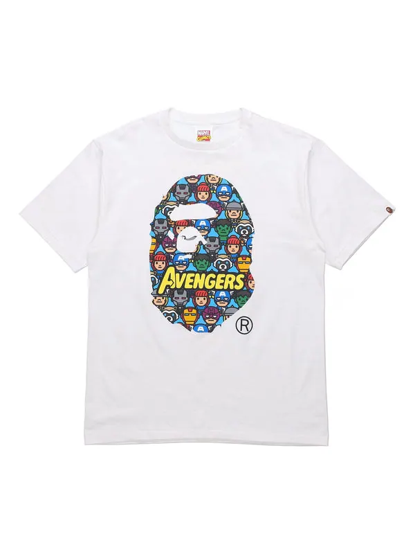 Футболка x marvel avengers ape head t-shirt 'white' A Bathing Ape — изображение 1 из 2, белый