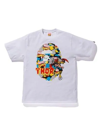 Футболка A Bathing Ape x Marvel Crossover Printing Short Sleeve Tee 'White Thor' — изображение 1 из 2