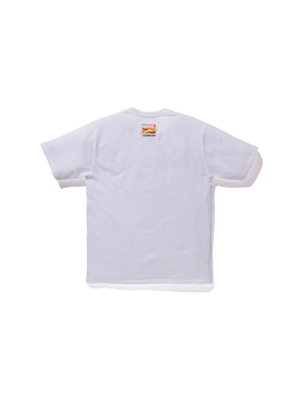 Футболка BAPE Marvel Crossover Black Printing Short Sleeve t Unisex White — изображение 2 из 2, белый