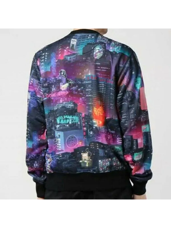 Толстовка neon tokyo crewneck pullover 'multicolor' A Bathing Ape — изображение 3 из 4, бежевый