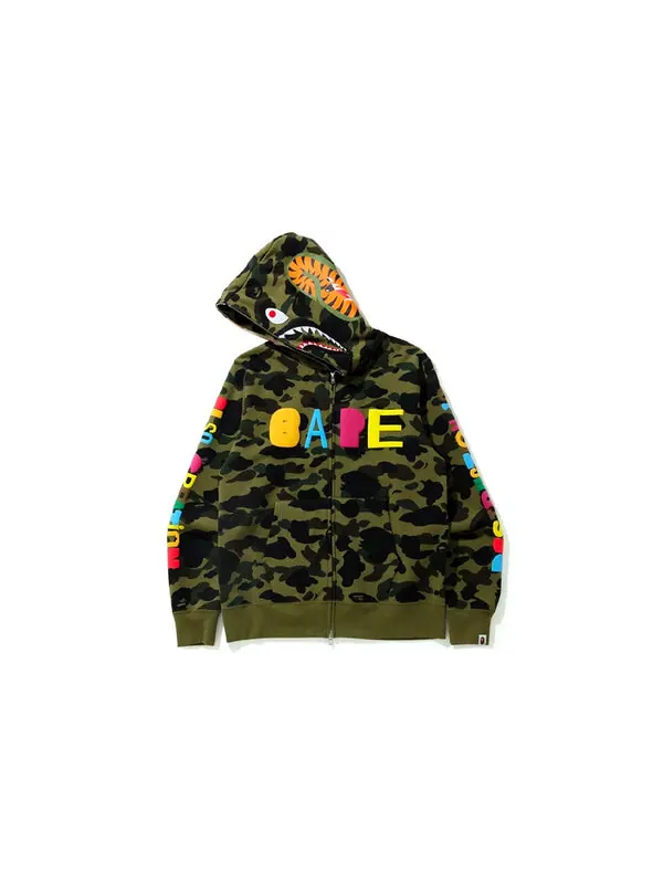 Толстовка Men's BAPE x READYMADE Crossover TIGER Shark Jacket Green Camouflage — изображение 2 из 3, зеленый
